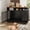 Retro color + black oak color, variant on Dog Crate Furniture for Medium Small Dogs, Wooden Dog Kennel Indoor with Storage Shelves, 3 Drawers & Hidden Bowl, Modern Pet Cage Side End Table, up to 120 LB, 48 in L, Steel Lock, White/Brown/Black
