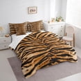 thumbnail image 3 of jejeloiu Jungle Tiger Striped 7pcs Bedding Comforter Set,Rustic Wildlife Hunting Queen Bedding Sets,Brown Black Queen Sheet Sets For Adult,Microfiber Bedroom Decor Reversible, 3 of 8