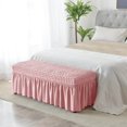 thumbnail image 3 of VONKY Long Bench Cover Bench Seat Furniture Protector for Living Room Hotel Decor Pink, 3 of 8