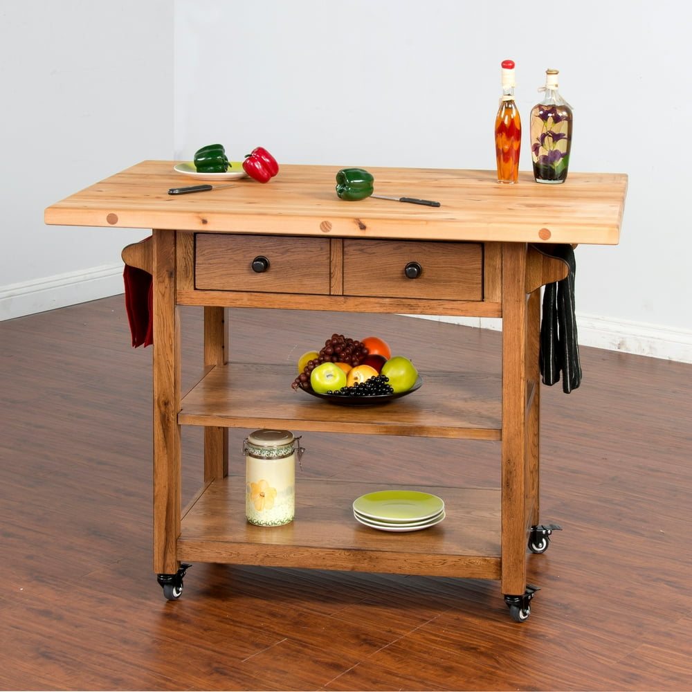 Sunny Designs Sedona Butcher Block Table with Drop Leaf