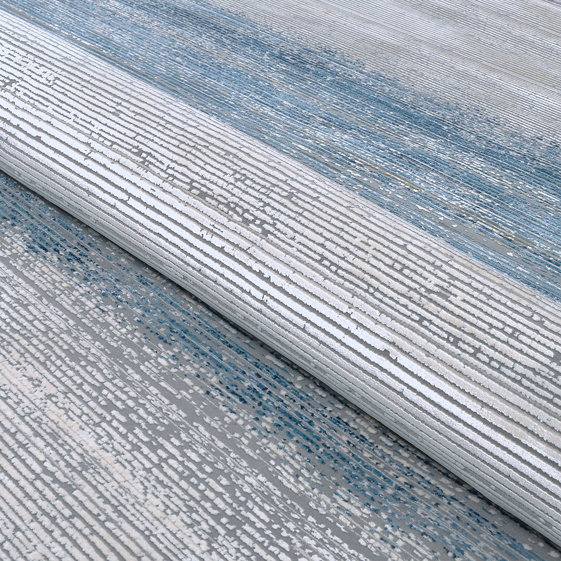 Couristan Siena Ombre 6'6" x 9'6" Blue-Gold-Ivory Area Rug
