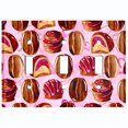 thumbnail image 2 of Metal Light Switch Wall Plate Outlet Cover (Coffee Mocha Candy Bean Toffee Swirl Pink Heart - Triple Toggle), 2 of 2