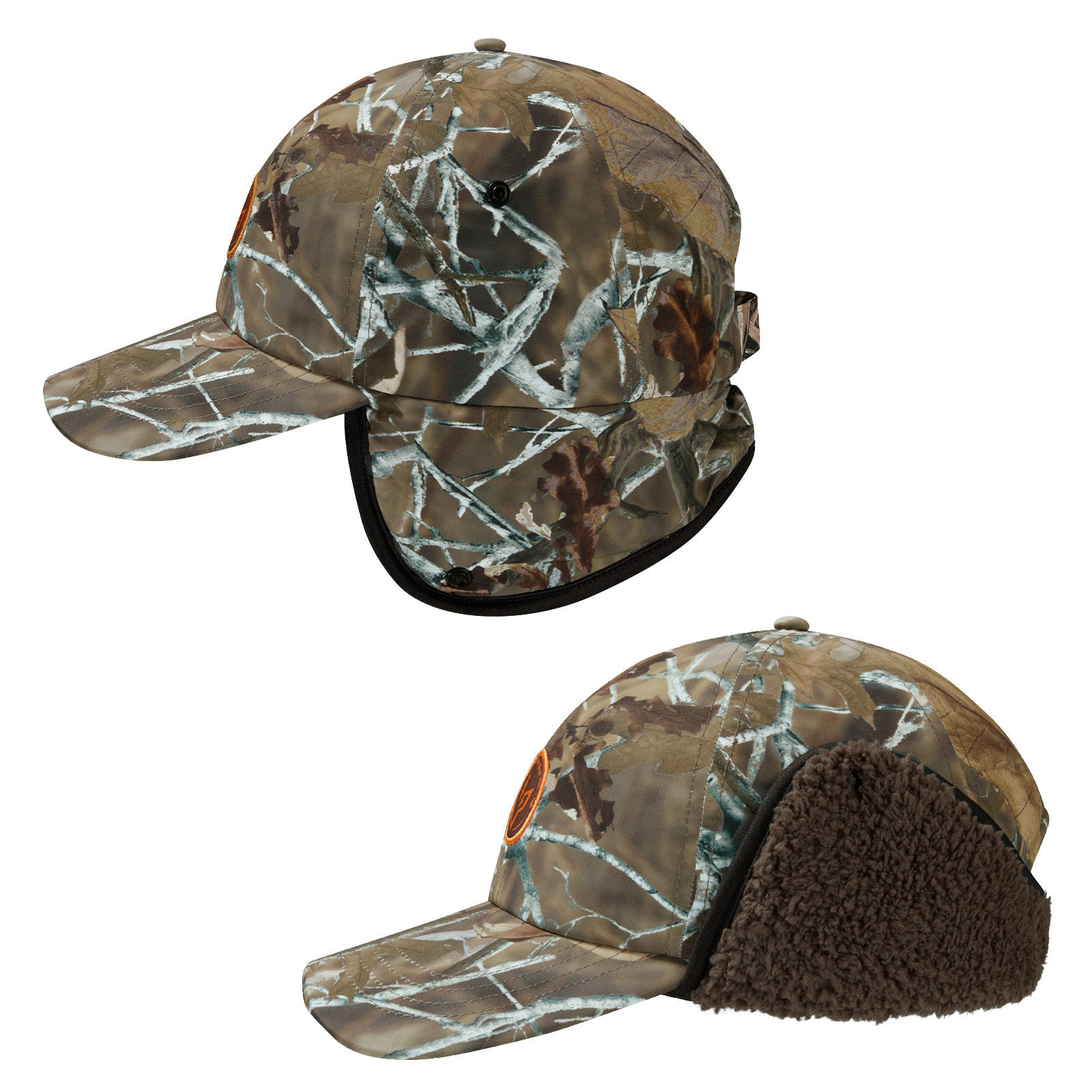 BASSDASH Warm Fleece Lined Hat with Ear Flap Winter Water Resistant Windproof Baseball Sports Cap for Hunting Hiking Fishing