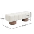 thumbnail image 3 of 50" Beige Chenille Dining Bench - No-Assembly Entryway/Bedroom Ottoman with 300Lb Capacity, 3 of 9