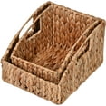 thumbnail image 6 of BSK1007A-2SET Havanah Southwestern Hand-Woven Hyacinth Slanted Nesting Wicker Baskets with Handles, Seagrass Container for Decoration in Living Room, Bedroom, Closet, Natural (Set of 2), 6 of 6