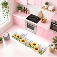 thumbnail image 6 of Watercolor Sunflowers Lavenders Kitchen Rug Set, Non-Skid Flannel Floor Mat, Extra Long Sink Runner, Soft Bathroom Mat Holiday Decor, 6 of 10