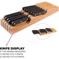 thumbnail image 4 of 100% Pure Bamboo in Drawer Knife Block | 16 Knife Slots Knife Drawer Organizer | Store Knives Safely with The Blades Down | Storage Solution for Your Kitchen | Knife Organizer Drawer Insert, 4 of 7
