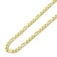 thumbnail image 2 of 14K Yellow Gold Chain 2.8mm Concaved White Pave Figaro Chain Necklace (16, 18, 20, 22, 24 Inches), 2 of 3