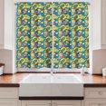 thumbnail image 2 of Ambesonne Tropical Kitchen Curtains, Watermelon Ice Cream Art, 55"x30", Pastel Yellow Cobalt Blue, 2 of 3