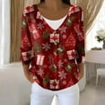 thumbnail image 2 of Wutalume Women's Fashion Long Sleeve Christmas Snowman Snowflake Print Jacket Cardigan, Festive Holiday Wear with Cozy Knit Design for Seasonal Comfort,Red S, 2 of 5