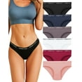 thumbnail image 3 of FINETOO Women Cotton Underwear Cheeky Panties Low Rise Bikini Hipster Breathable Stretch XS-XXL 10 Pack, 3 of 8