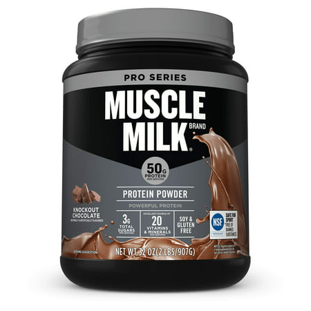 Muscle Milk Pro Series Protein Powder, Knockout Chocolate, 50g Protein, 2 (Best Protein Powder For Lean Muscle)