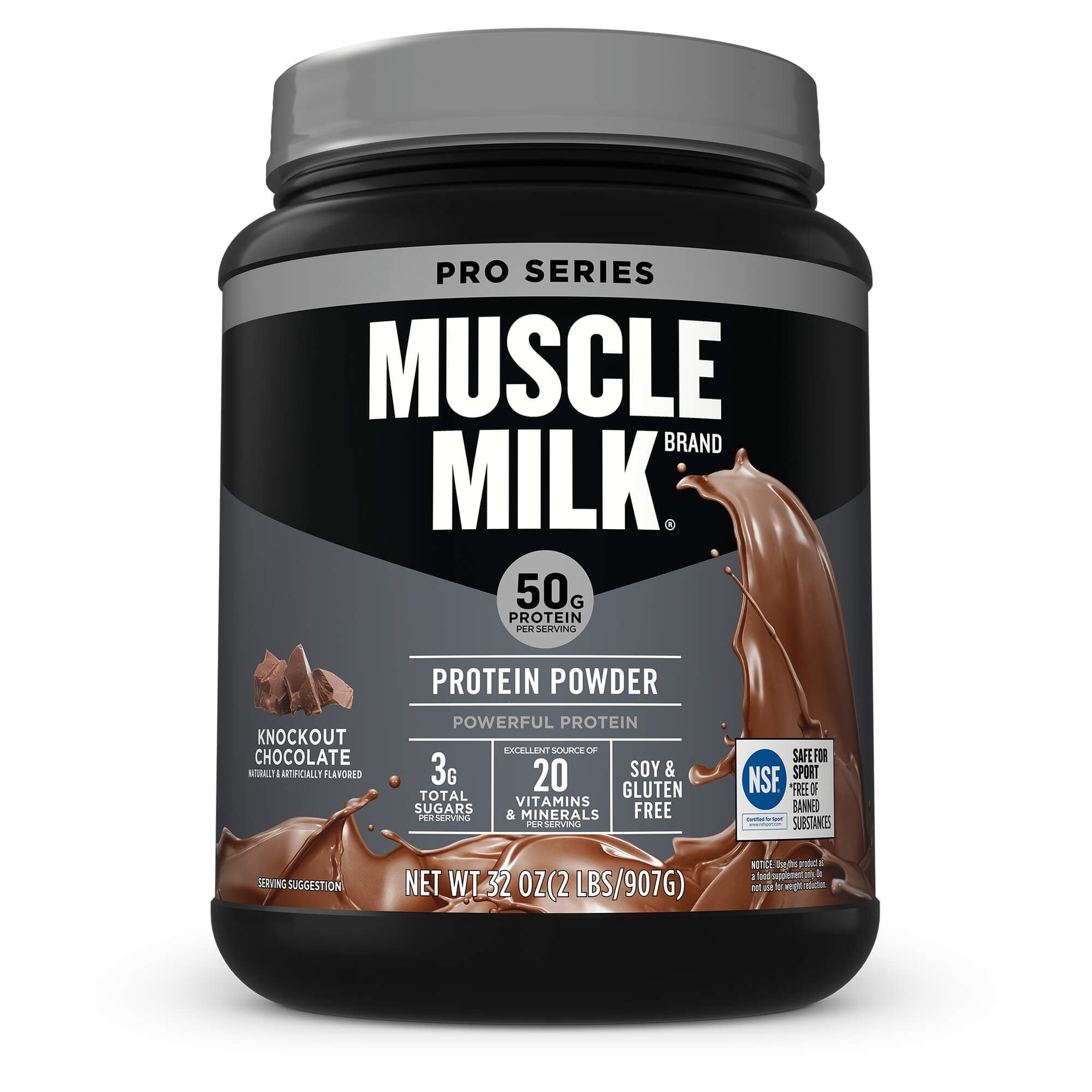 Muscle Milk Pro Series Protein Powder Knockout Chocolate 50g Protein 