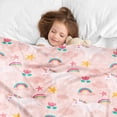 thumbnail image 4 of Yibo Rainbow Blanket Flannel Soft and Comfortable Anti-static Bed Sofa Blanket, 4 of 7