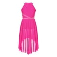 thumbnail image 2 of DPOIS Kids Girls Lyrical Dance Dress Sleeveless Skirted Leotard Dress Hot Pink 10, 2 of 7