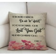 thumbnail image 3 of Christian Bible Verses Scripture Quotes Joshua-1-9 Pink Flowers Farmhouse Pillow Cover 18x18 Inch Home Decor Cotton Linen Throw Pillow Case Cushion Cover for Sofa Couch, 3 of 4