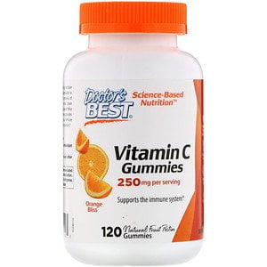 Doctor's Best, Vitamin C Gummies, Orange Bliss, 250 mg, 120 Gummies (Pack of