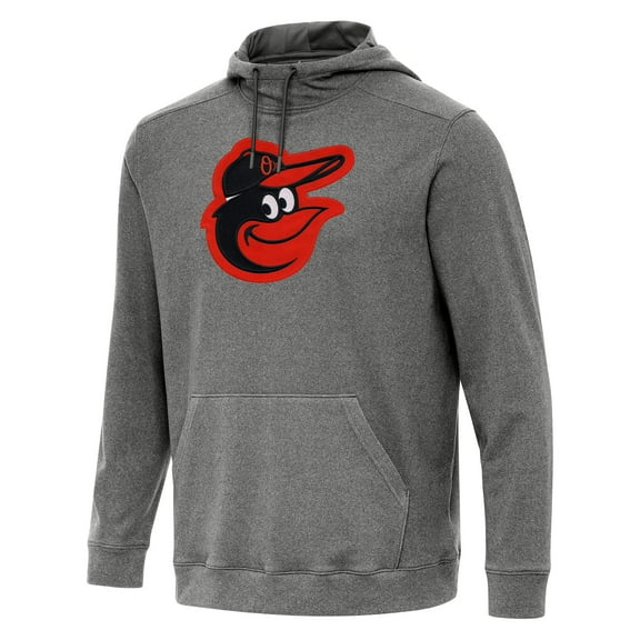 Men's Antigua Heather Black Baltimore Orioles Cloud Pullover Hoodie