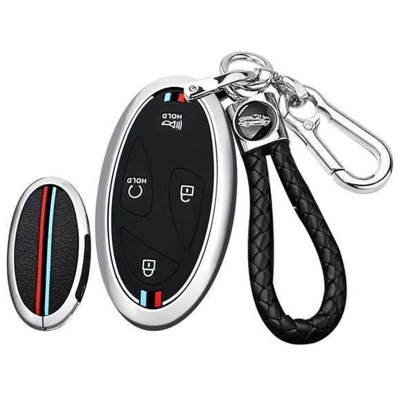 5-button Car Key Fob Cover Fit for Hyundai 2023 2024 Key Remote,Metal and Silicone Key Case Full Protection Key Shell Fit for Hyundai Ioniq 6 Grandeur GN7 Kona Elantra Accessories