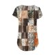 thumbnail image 5 of Camisas de Manga Corta para las Mujeres Casual V-Cuello Imprimir Top, Moda Poliéster/Spandex Blusa de Verano para Diario, 5 of 6