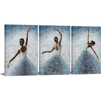 Hieng 3 Piece Ballet Canvas Wall Art Ballerina Painting Picture Elegant Dancing Girl Art Prints for Bedroom (only canvas)