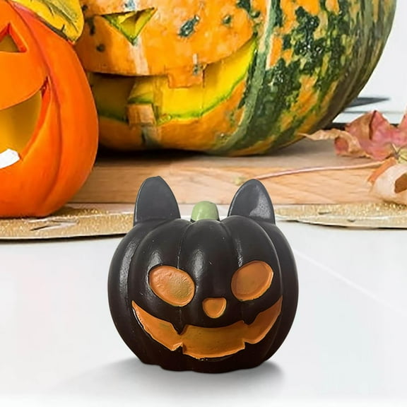 sruoe Halloween Ornaments, Halloween Home Decoration Ornaments Resin Crafts Ghost Pumpkin Models Cats Face Pumpkins, Halloween Tabletop Decorations for Party Home Decoration