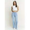 thumbnail image 3 of Lilac Sunset Women’s High-Rise Wide Leg Jeans, Relaxed Fit, Light Blue, Juniors Sizes 1–15, 3 of 8