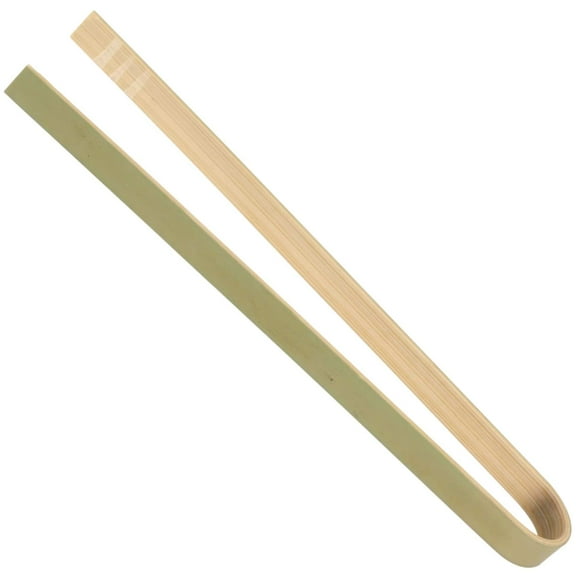 BambooMN 6.3" Mini Bamboo Wood Disposable Tongs - Toast Tongs - 10 Pieces