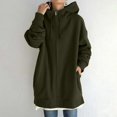 thumbnail image 1 of MKLEKYY Utility Jacket Womens Women's Solid Color Cause Streetwear Sweater Zipper Hooded Long Sleeve Sweatshirt Coat, 1 of 6