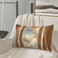 thumbnail image 5 of Xecao Golden Drapes Pillars Clouds for Decorative Throw Pillow Case for Couch,Sofa or Bed Set,Pillow Cover for Sofa Home Decor Ideal Gift(Pillow core not included)-20"x30", 5 of 6
