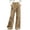 Khaki #10, variant on Women's Irregular Ruffle Trim Corduroy Wide Leg Pants, High Waist Casual Flared Trousers with Pockets for Fall Winter 2XL