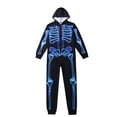 thumbnail image 4 of Family Matching Halloween Clothes Onesie Hooded Jumpsuit Skeleton Zip Up Romper Pjs Set,Dad, 4 of 6