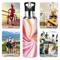 thumbnail image 7 of Yayeee 33oz Double Wall Stainless Steel Water Bottle with Flip Straw, Swirling Lines, 7 of 7