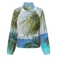 thumbnail image 5 of Jackets for Women Winter Coat Jackets Flannel Stand Collar Jacket(Tropical Palm Ocean View,Size:S-4XL), 5 of 7
