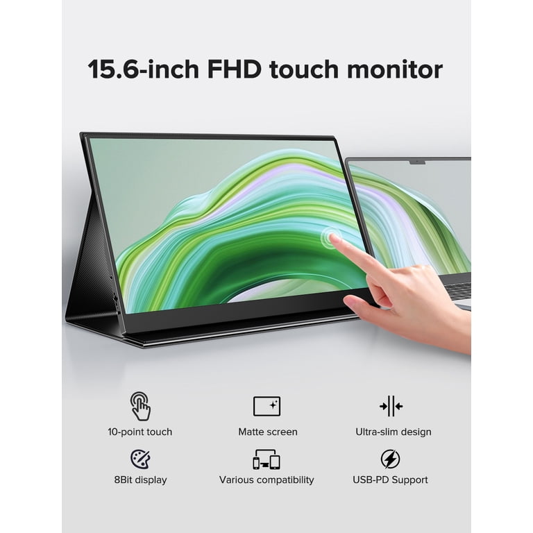 Portable Monitor Touch Screen, UPERFECT 15.6 Inch 1080P FHD IPS