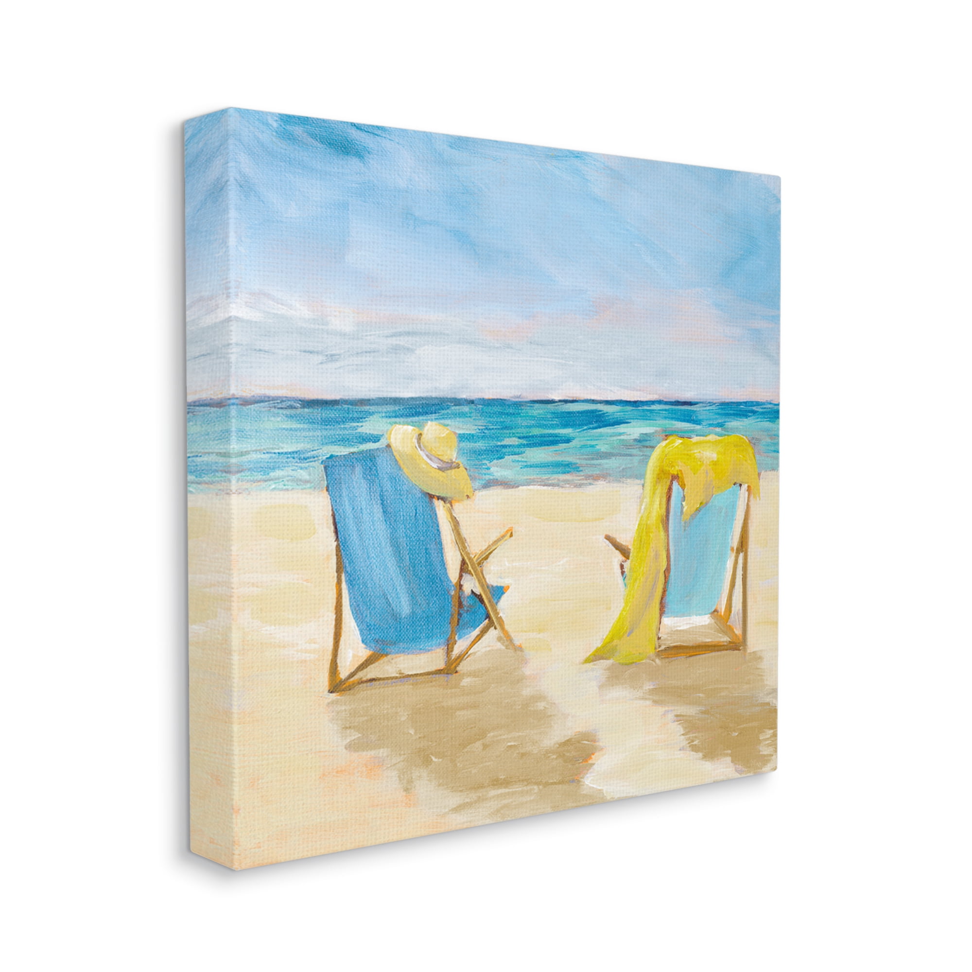 Stupell Industries Afternoon Beach Date Painting Nature Painting Gallery Wrapped Canvas Print Wall Art, 30 x 30
