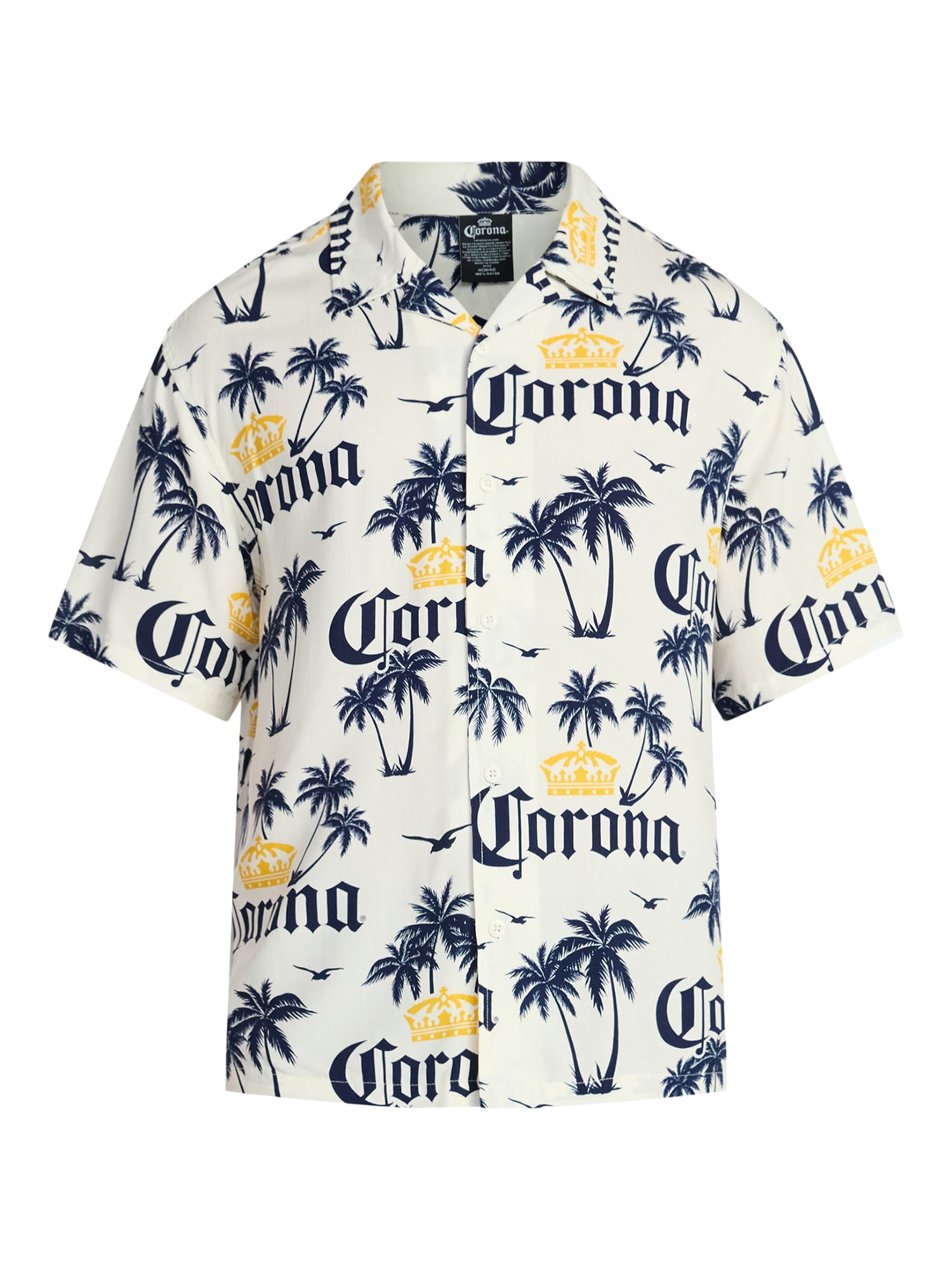 Corona Men's and Big Men's Graphic Woven Resort Shirt, Sizes XS-5XL