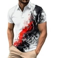 thumbnail image 5 of Hfolob Mens Polo Shirts Male Large Size Base Shirt Print Casual Collarless Shirt Button Shirts Beach Shirt, 5 of 5