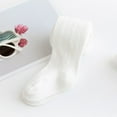 thumbnail image 2 of Girls Tights-Baby Toddler Cable Knit Cotton Footed Leggings Stocking Pants-Thick Winter Legging Pantyhose Stockings White l, 2 of 3