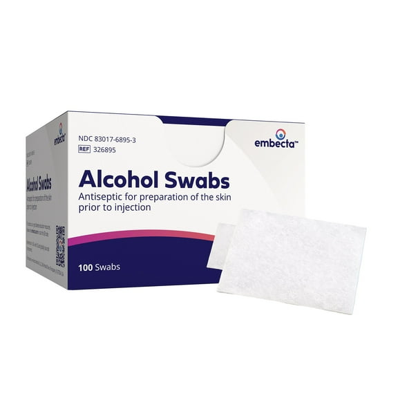 BD Alcohol Prep Pad NonSterile 1 X 0.75" Nonwoven Gauze 326895 12 Count(s) 100 /Count