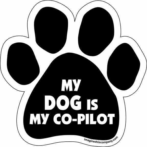 Imagine This Paw Car Magnet, My Dog is My Co-Pilot, 5-1/2-Inch by 5-1/2-Inch