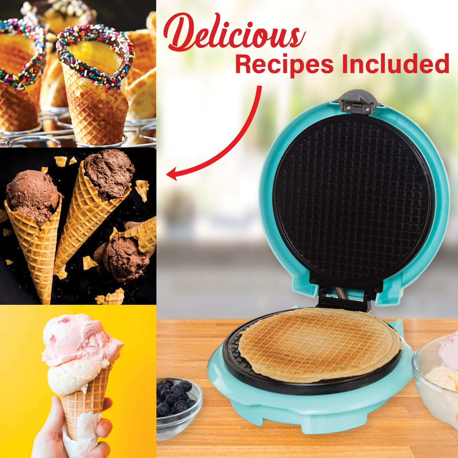Brentwood Just For Fun Waffle Cone Maker, Blue