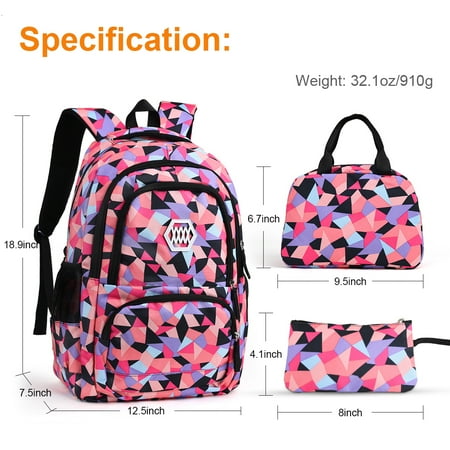 Vbiger - 3PCS School Bags for Girls & Boys Primary & Middle School ...