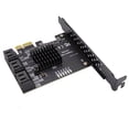 thumbnail image 1 of Tarjeta de expansión PCIe SATA III de 6 puertos FLhrweasw Controlador SATA de 6 Gbps a PCI-e 1X con soporte, 1 of 9