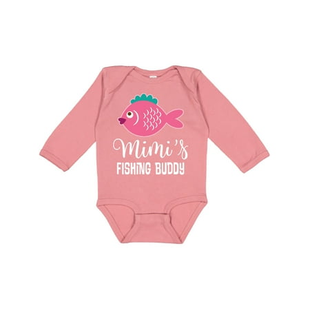 

Inktastic Mimi s Fishing Buddy Girls Gift Baby Girl Long Sleeve Bodysuit