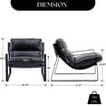 thumbnail image 2 of Dayalane Modern Accent Chair, Upholstered Armchair with Metal Frame, Comfy Pu Faux Leather Lounge Chair for Living Room,Single Sofa for Bedroom, Office, Black, 2 of 8