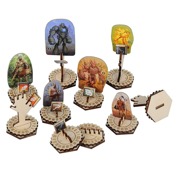 Monster Standees and Flying Stand Bases with Health Tracker and Status Token Slots Set of 30 Wooden Upgrade Accessories for Gloomhaven and Frosthaven