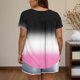 thumbnail image 4 of Tops de Tamaño Más de las Mujeres, Manga Corta de Tamaño Más, Cuello Redondo Botón Arriba Plisado Superior, 4 of 6
