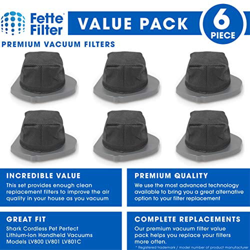 Pack of 4 Dust Cup Filter Compatible with Shark Cordless Pet Perfect Lithium-Ion Handheld Vacuums Models LV800 LV801 LV801C Compare to Part # XDCF800 Dista Filter Pack of 4