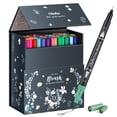 thumbnail image 1 of Ohuhu Markers for Adult Coloring Books No Bleeding 100 Colors Coloring Markers Water-based Dual Tips Fineliner & Brush Drawing Pe, 1 of 1